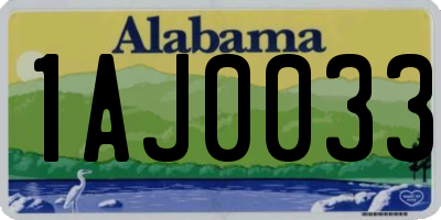 AL license plate 1AJ0033