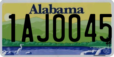 AL license plate 1AJ0045
