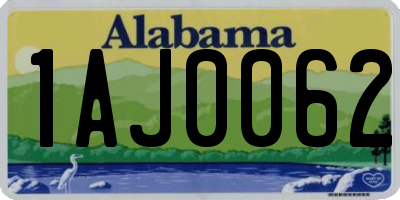 AL license plate 1AJ0062