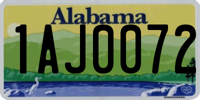 AL license plate 1AJ0072
