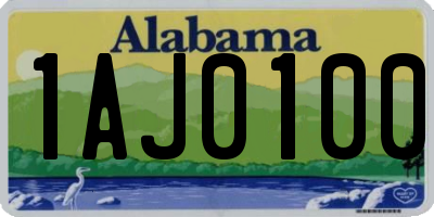 AL license plate 1AJ0100