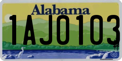 AL license plate 1AJ0103