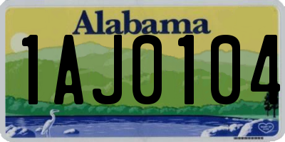 AL license plate 1AJ0104