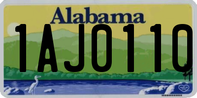 AL license plate 1AJ0110