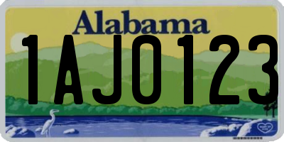 AL license plate 1AJ0123