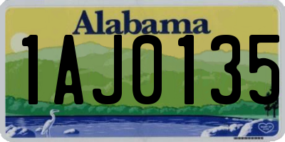 AL license plate 1AJ0135