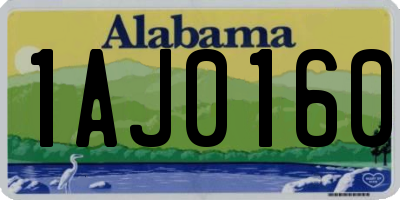 AL license plate 1AJ0160