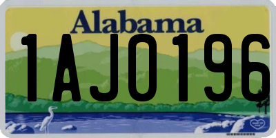 AL license plate 1AJ0196