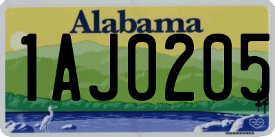 AL license plate 1AJ0205