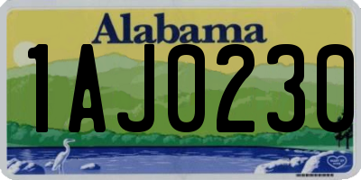 AL license plate 1AJ0230