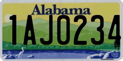 AL license plate 1AJ0234