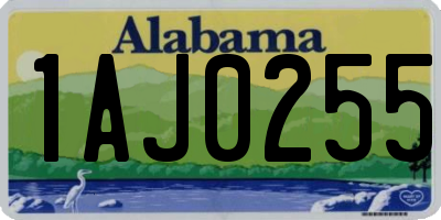 AL license plate 1AJ0255