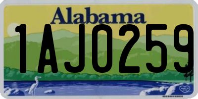 AL license plate 1AJ0259