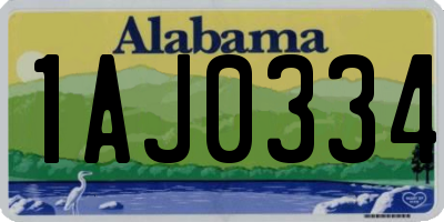 AL license plate 1AJ0334