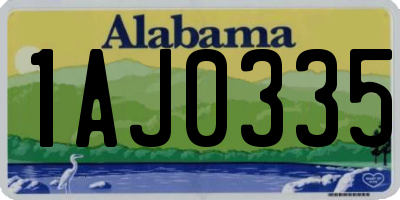 AL license plate 1AJ0335