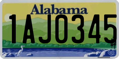 AL license plate 1AJ0345