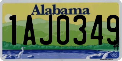 AL license plate 1AJ0349