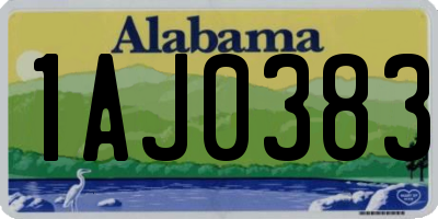 AL license plate 1AJ0383