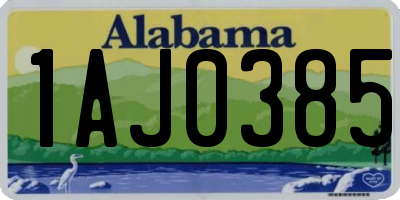 AL license plate 1AJ0385
