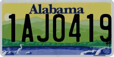 AL license plate 1AJ0419
