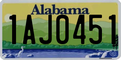 AL license plate 1AJ0451