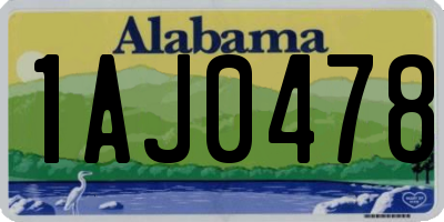 AL license plate 1AJ0478