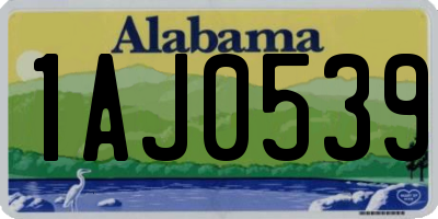 AL license plate 1AJ0539