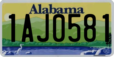 AL license plate 1AJ0581