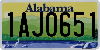 AL license plate 1AJ0651