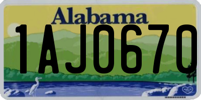 AL license plate 1AJ0670