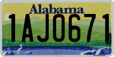 AL license plate 1AJ0671