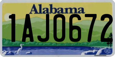 AL license plate 1AJ0672