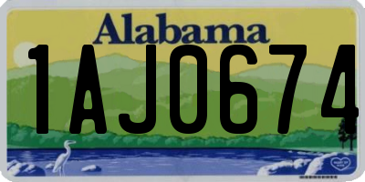 AL license plate 1AJ0674