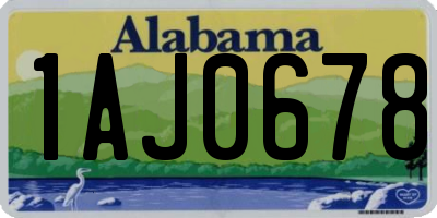 AL license plate 1AJ0678