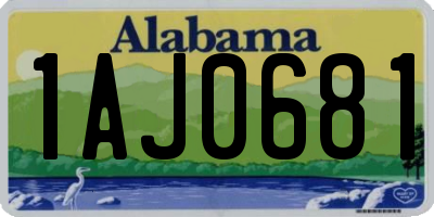 AL license plate 1AJ0681