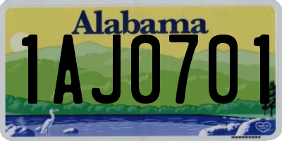 AL license plate 1AJ0701