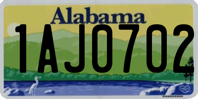 AL license plate 1AJ0702