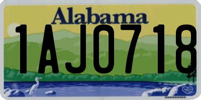 AL license plate 1AJ0718