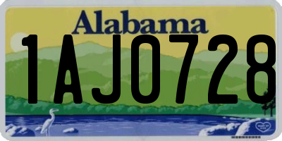 AL license plate 1AJ0728
