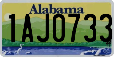 AL license plate 1AJ0733