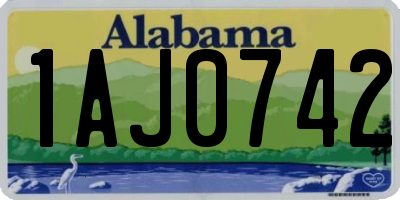 AL license plate 1AJ0742