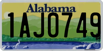 AL license plate 1AJ0749