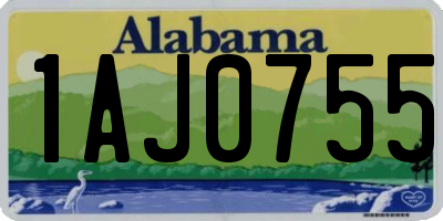 AL license plate 1AJ0755