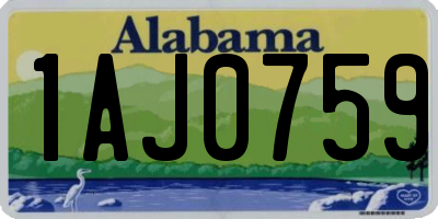 AL license plate 1AJ0759
