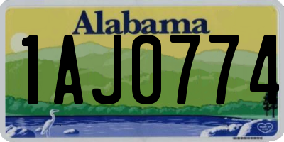 AL license plate 1AJ0774