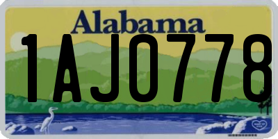 AL license plate 1AJ0778