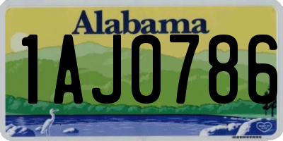 AL license plate 1AJ0786