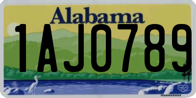 AL license plate 1AJ0789