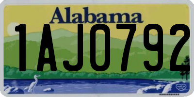 AL license plate 1AJ0792