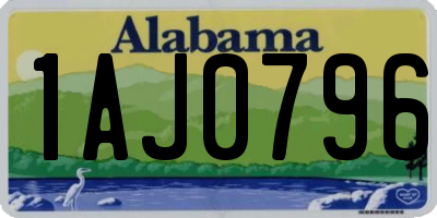 AL license plate 1AJ0796